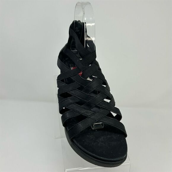 Eileen Fisher Women's Black Gladiator Sandals Size 7 Summer Casual Back Zipper - Picture 2 of 11